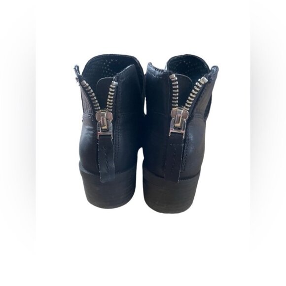 Steve Madden Boots 7 Shoe Black Booties Chunky Heel Shoes Spring Footwear Boot 7 - Picture 5 of 14